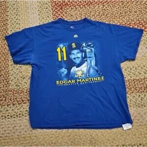 2016 Majestic Seattle Mariners Edgar Martinez Shirt Blue Mens XL